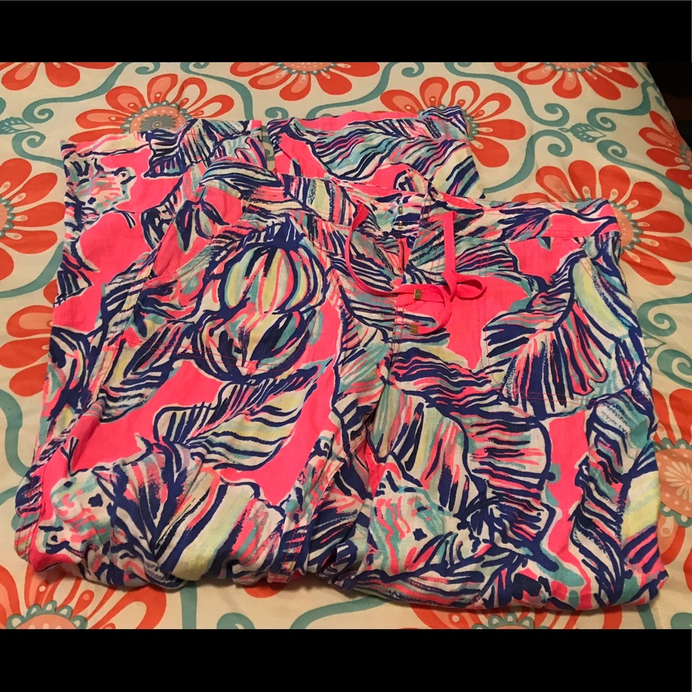 Lilly Pulitzer- linen beach pants
